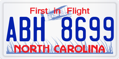NC license plate ABH8699