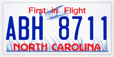 NC license plate ABH8711