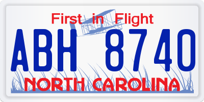 NC license plate ABH8740