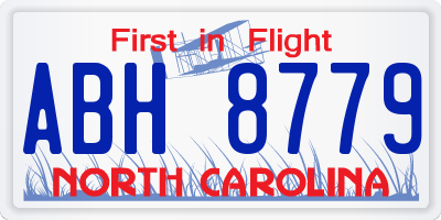 NC license plate ABH8779