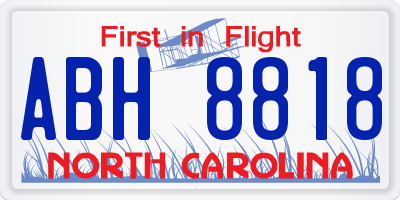 NC license plate ABH8818