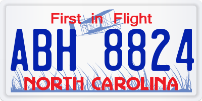NC license plate ABH8824
