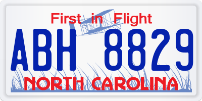 NC license plate ABH8829