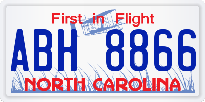 NC license plate ABH8866