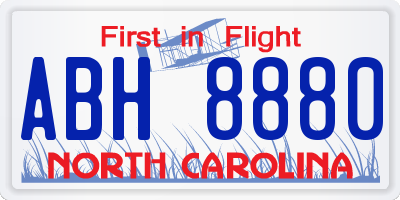 NC license plate ABH8880