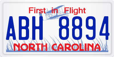 NC license plate ABH8894