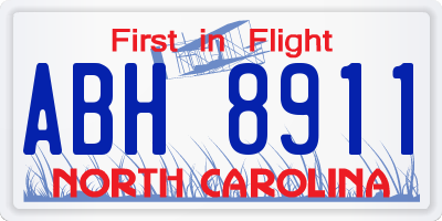 NC license plate ABH8911