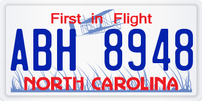 NC license plate ABH8948