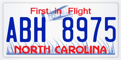 NC license plate ABH8975