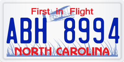 NC license plate ABH8994