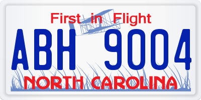 NC license plate ABH9004