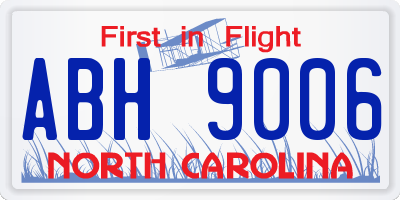 NC license plate ABH9006