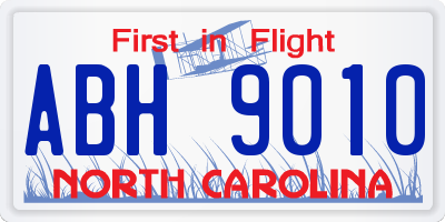 NC license plate ABH9010