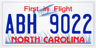 NC license plate ABH9022