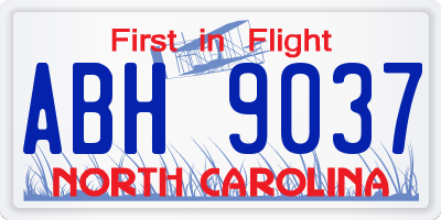 NC license plate ABH9037