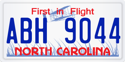 NC license plate ABH9044