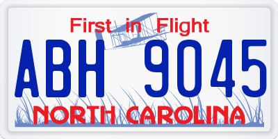 NC license plate ABH9045