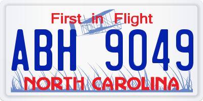 NC license plate ABH9049