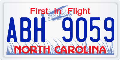 NC license plate ABH9059