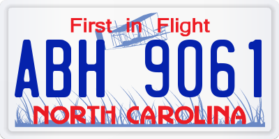 NC license plate ABH9061