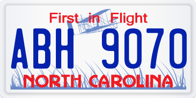 NC license plate ABH9070