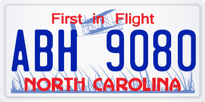 NC license plate ABH9080
