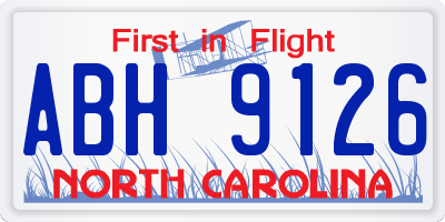 NC license plate ABH9126