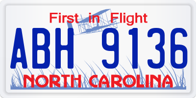 NC license plate ABH9136