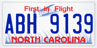 NC license plate ABH9139