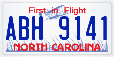 NC license plate ABH9141