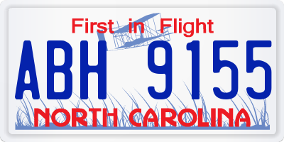 NC license plate ABH9155