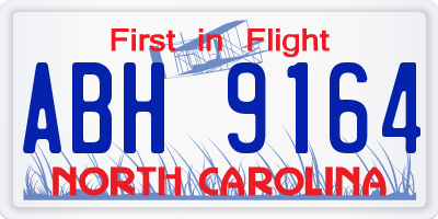 NC license plate ABH9164