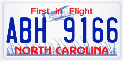 NC license plate ABH9166