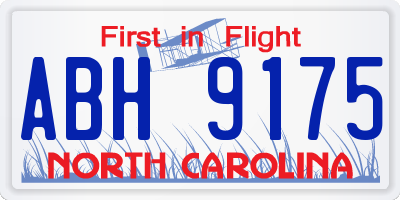 NC license plate ABH9175