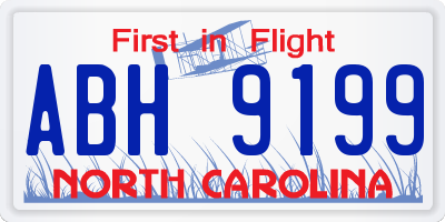 NC license plate ABH9199