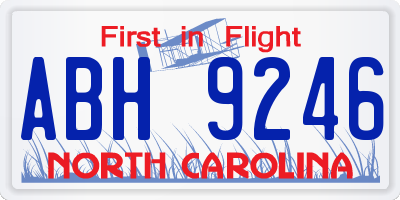 NC license plate ABH9246