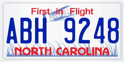 NC license plate ABH9248