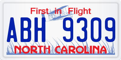 NC license plate ABH9309