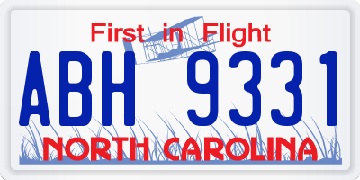 NC license plate ABH9331