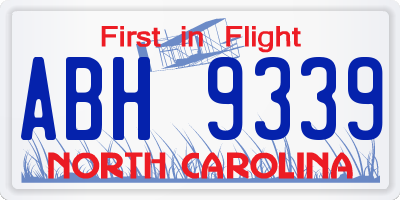 NC license plate ABH9339