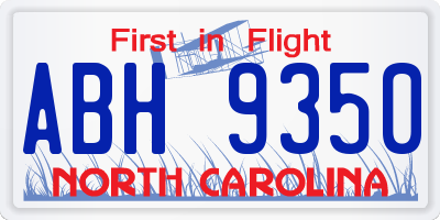 NC license plate ABH9350