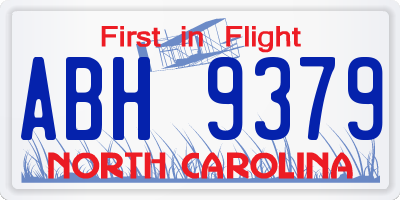 NC license plate ABH9379