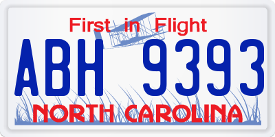 NC license plate ABH9393