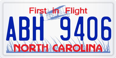 NC license plate ABH9406