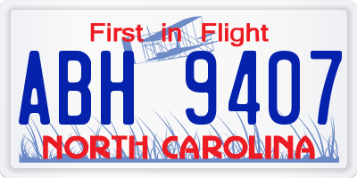 NC license plate ABH9407