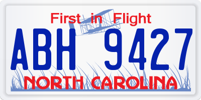 NC license plate ABH9427