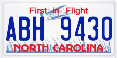 NC license plate ABH9430