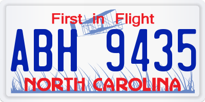 NC license plate ABH9435