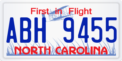 NC license plate ABH9455