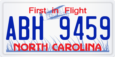 NC license plate ABH9459
